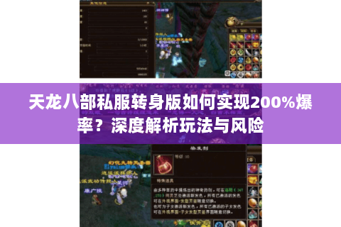 天龙八部私服转身版如何实现200%爆率?深度解析玩法与风险 天龙八部私服转身版如何实现200%爆率?深度解析玩法与风险