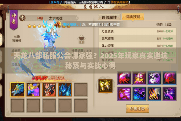 天龙八部私服公会哪家强?2025年玩家真实避坑秘笈与实战心得 天龙八部私服公会哪家强?2025年玩家真实避坑秘笈与实战心得