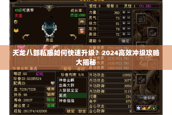 天龙八部私服如何快速升级?2024高效冲级攻略大揭秘 天龙八部私服如何快速升级?2024高效冲级攻略大揭秘