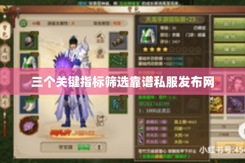 三个关键指标筛选靠谱私服发布网 三个关键指标筛选靠谱私服发布网