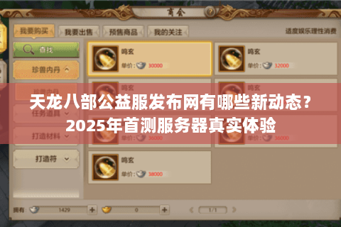 天龙八部公益服发布网有哪些新动态?2025年首测服务器真实体验 天龙八部公益服发布网有哪些新动态?2025年首测服务器真实体验