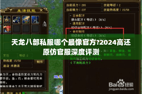 天龙八部私服哪个最像官方?2024高还原仿官服深度评测 天龙八部私服哪个最像官方?2024高还原仿官服深度评测