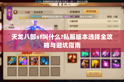 天龙八部sf叫什么?私服版本选择全攻略与避坑指南 天龙八部sf叫什么?私服版本选择全攻略与避坑指南