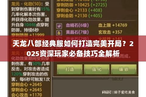 天龙八部经典服如何打造完美开局?2025资深玩家必备技巧全解析 天龙八部经典服如何打造完美开局?2025资深玩家必备技巧全解析