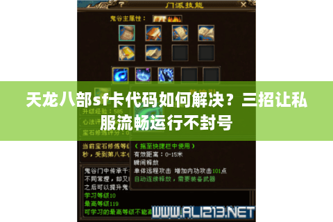 天龙八部sf卡代码如何解决？三招让私服流畅运行不封号