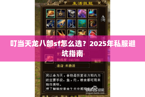 叮当天龙八部sf怎么选?2025年私服避坑指南 叮当天龙八部sf怎么选?2025年私服避坑指南