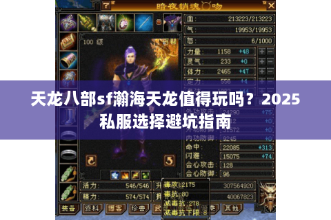天龙八部sf瀚海天龙值得玩吗?2025私服选择避坑指南 天龙八部sf瀚海天龙值得玩吗?2025私服选择避坑指南