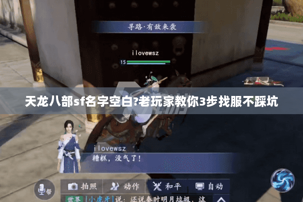 天龙八部sf名字空白?老玩家教你3步找服不踩坑