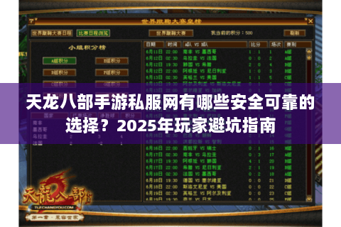 天龙八部手游私服网有哪些安全可靠的选择？2025年玩家避坑指南