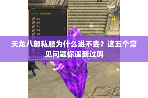天龙八部私服为什么进不去?这五个常见问题你遇到过吗 天龙八部私服为什么进不去?这五个常见问题你遇到过吗