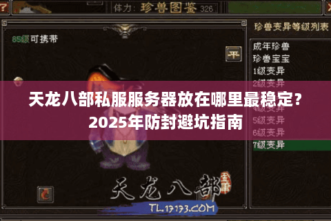 天龙八部私服服务器放在哪里最稳定?2025年防封避坑指南 天龙八部私服服务器放在哪里最稳定?2025年防封避坑指南