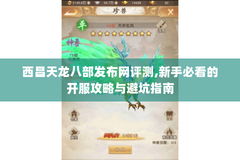 西昌天龙八部发布网评测,新手必看的开服攻略与避坑指南 西昌天龙八部发布网评测,新手必看的开服攻略与避坑指南