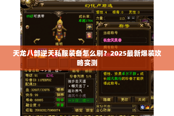 天龙八部逆天私服装备怎么刷?2025最新爆装攻略实测 天龙八部逆天私服装备怎么刷?2025最新爆装攻略实测