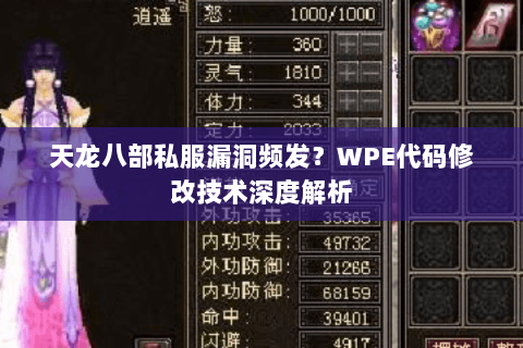 天龙八部私服漏洞频发？WPE代码修改技术深度解析