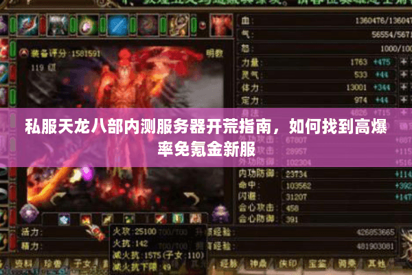 私服天龙八部内测服务器开荒指南,如何找到高爆率免氪金新服 私服天龙八部内测服务器开荒指南,如何找到高爆率免氪金新服