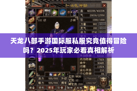 天龙八部手游国际服私服究竟值得冒险吗?2025年玩家必看真相解析 天龙八部手游国际服私服究竟值得冒险吗?2025年玩家必看真相解析