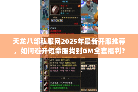 天龙八部私服网2025年最新开服推荐,如何避开短命服找到GM全套福利? 天龙八部私服网2025年最新开服推荐,如何避开短命服找到GM全套福利?
