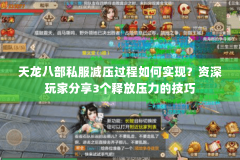 天龙八部私服减压过程如何实现?资深玩家分享3个释放压力的技巧 天龙八部私服减压过程如何实现?资深玩家分享3个释放压力的技巧