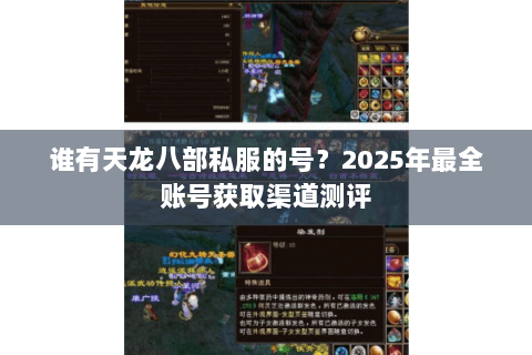 谁有天龙八部私服的号?2025年最全账号获取渠道测评 谁有天龙八部私服的号?2025年最全账号获取渠道测评