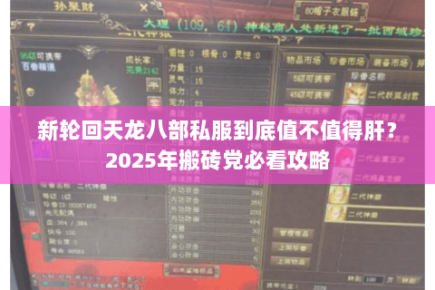 新轮回天龙八部私服到底值不值得肝?2025年搬砖党必看攻略 新轮回天龙八部私服到底值不值得肝?2025年搬砖党必看攻略