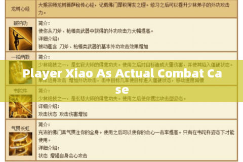 Player Xiao As Actual Combat Case Player Xiao As Actual Combat Case
