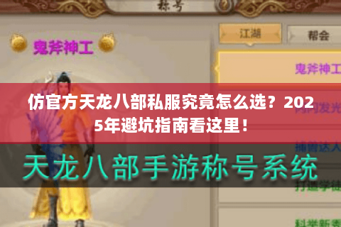 仿官方天龙八部私服究竟怎么选？2025年避坑指南看这里！