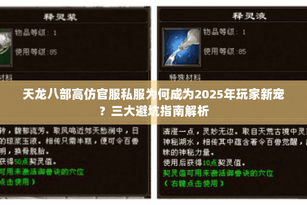 天龙八部高仿官服私服为何成为2025年玩家新宠?三大避坑指南解析 天龙八部高仿官服私服为何成为2025年玩家新宠?三大避坑指南解析