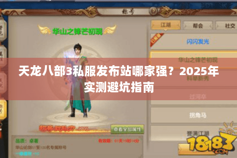 天龙八部3私服发布站哪家强？2025年实测避坑指南
