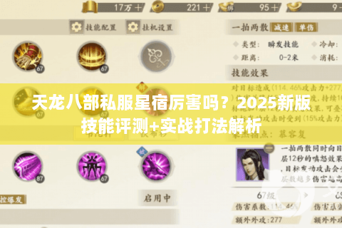 天龙八部私服星宿厉害吗?2025新版技能评测+实战打法解析 天龙八部私服星宿厉害吗?2025新版技能评测+实战打法解析