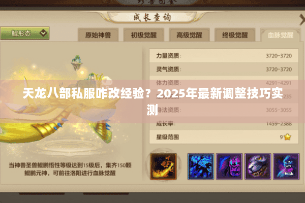 天龙八部私服咋改经验?2025年最新调整技巧实测 天龙八部私服咋改经验?2025年最新调整技巧实测