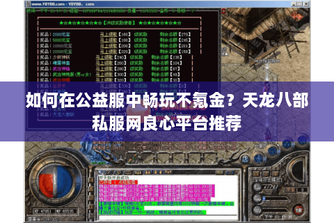 如何在公益服中畅玩不氪金?天龙八部私服网良心平台推荐 如何在公益服中畅玩不氪金?天龙八部私服网良心平台推荐