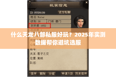 什么天龙八部私服好玩?2025年实测数据帮你避坑选服 什么天龙八部私服好玩?2025年实测数据帮你避坑选服