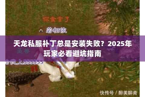 天龙私服补丁总是安装失败？2025年玩家必看避坑指南