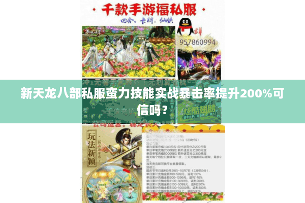 新天龙八部私服蛮力技能实战暴击率提升200%可信吗? 新天龙八部私服蛮力技能实战暴击率提升200%可信吗?