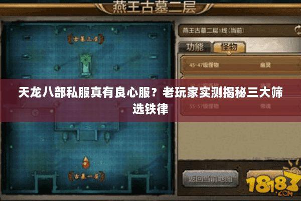 天龙八部私服真有良心服?老玩家实测揭秘三大筛选铁律 天龙八部私服真有良心服?老玩家实测揭秘三大筛选铁律