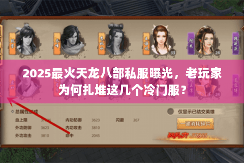 2025最火天龙八部私服曝光,老玩家为何扎堆这几个冷门服? 2025最火天龙八部私服曝光,老玩家为何扎堆这几个冷门服?