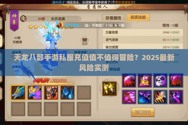 天龙八部手游私服充值值不值得冒险？2025最新风险实测