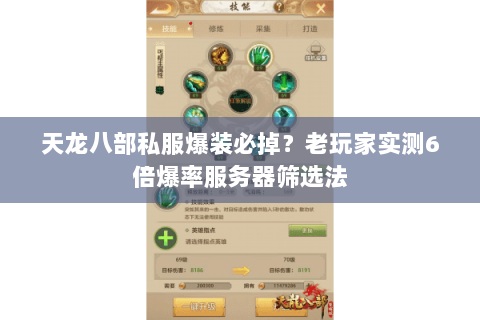 天龙八部私服爆装必掉?老玩家实测6倍爆率服务器筛选法 天龙八部私服爆装必掉?老玩家实测6倍爆率服务器筛选法