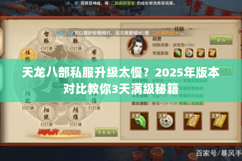 天龙八部私服升级太慢?2025年版本对比教你3天满级秘籍 天龙八部私服升级太慢?2025年版本对比教你3天满级秘籍