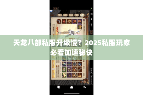 天龙八部私服升级慢？2025私服玩家必看加速秘诀