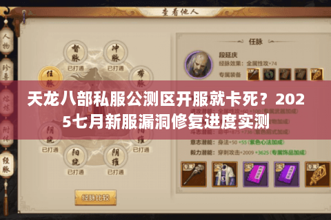 天龙八部私服公测区开服就卡死？2025七月新服漏洞修复进度实测