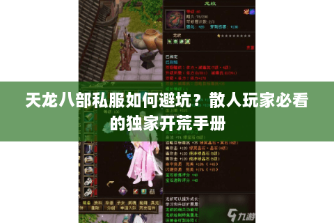 天龙八部私服如何避坑?散人玩家必看的独家开荒手册 天龙八部私服如何避坑?散人玩家必看的独家开荒手册