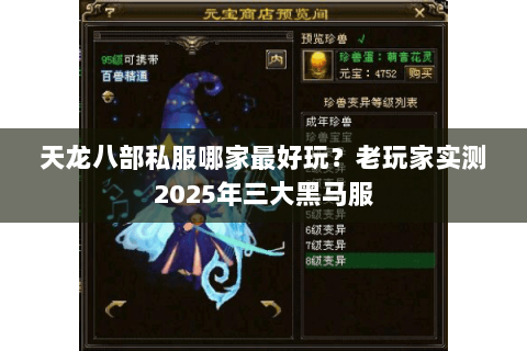 天龙八部私服哪家最好玩?老玩家实测2025年三大黑马服 天龙八部私服哪家最好玩?老玩家实测2025年三大黑马服