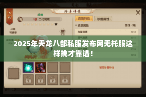 2025年天龙八部私服发布网无托服这样挑才靠谱! 2025年天龙八部私服发布网无托服这样挑才靠谱!