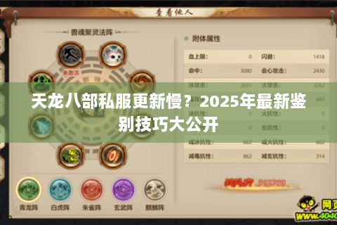 天龙八部私服更新慢?2025年最新鉴别技巧大公开 天龙八部私服更新慢?2025年最新鉴别技巧大公开