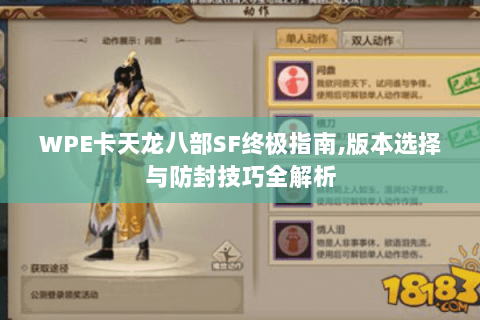WPE卡天龙八部SF终极指南,版本选择与防封技巧全解析 WPE卡天龙八部SF终极指南,版本选择与防封技巧全解析