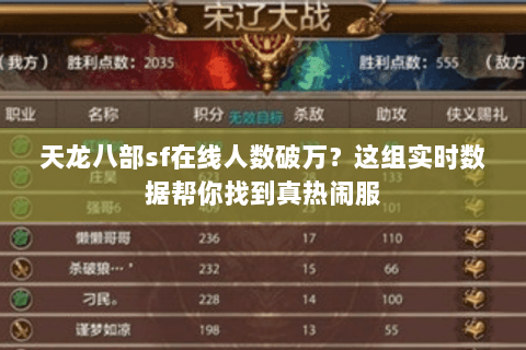 天龙八部sf在线人数破万?这组实时数据帮你找到真热闹服 天龙八部sf在线人数破万?这组实时数据帮你找到真热闹服