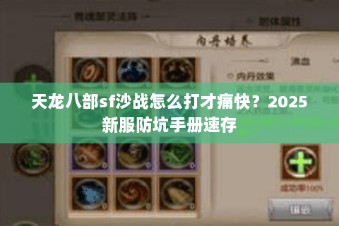 天龙八部sf沙战怎么打才痛快？2025新服防坑手册速存