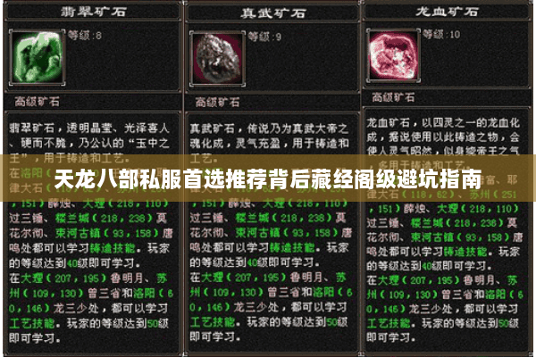 天龙八部私服首选推荐背后藏经阁级避坑指南