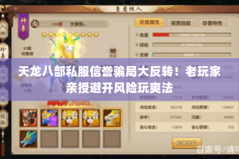 天龙八部私服信誉骗局大反转！老玩家亲授避开风险玩爽法